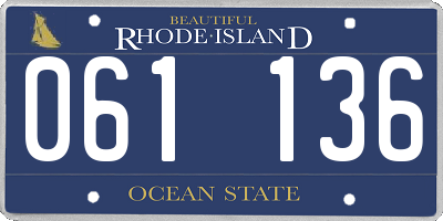 RI license plate 061136
