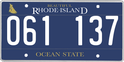 RI license plate 061137
