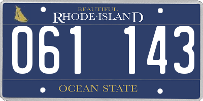 RI license plate 061143