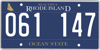 RI license plate 061147