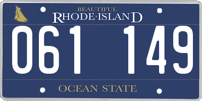 RI license plate 061149