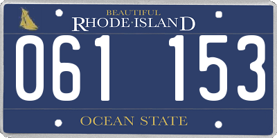 RI license plate 061153