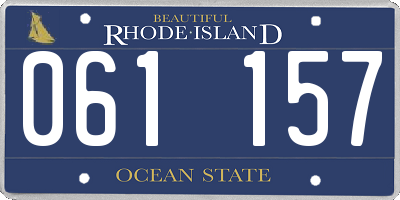 RI license plate 061157