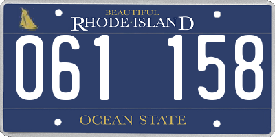 RI license plate 061158