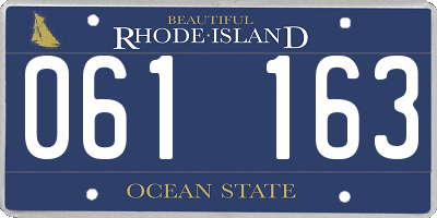 RI license plate 061163