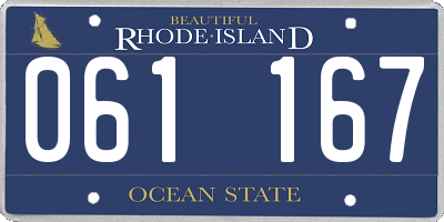 RI license plate 061167