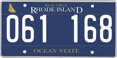 RI license plate 061168