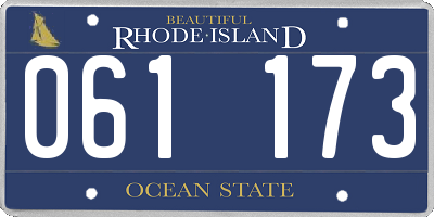 RI license plate 061173