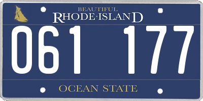 RI license plate 061177