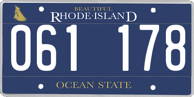 RI license plate 061178