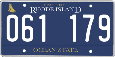 RI license plate 061179