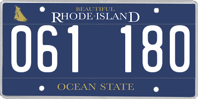 RI license plate 061180