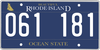 RI license plate 061181