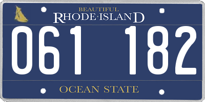 RI license plate 061182