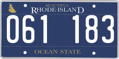 RI license plate 061183