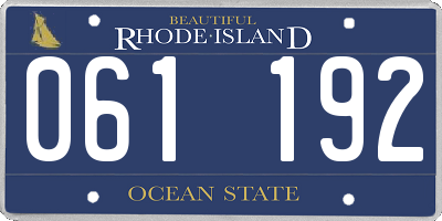 RI license plate 061192