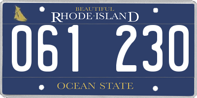RI license plate 061230