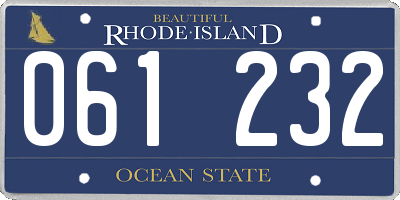 RI license plate 061232