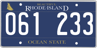 RI license plate 061233