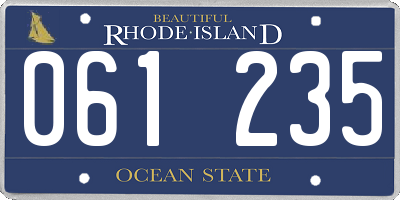 RI license plate 061235