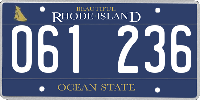 RI license plate 061236