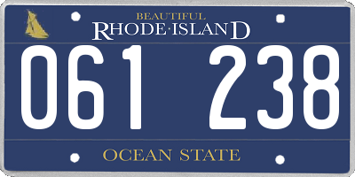 RI license plate 061238
