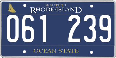 RI license plate 061239