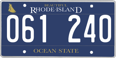 RI license plate 061240