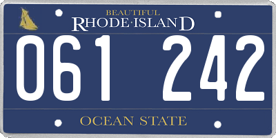 RI license plate 061242