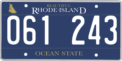 RI license plate 061243