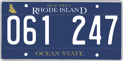 RI license plate 061247