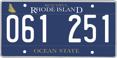 RI license plate 061251