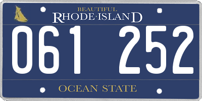 RI license plate 061252