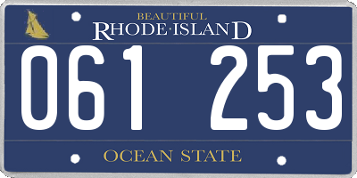RI license plate 061253
