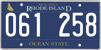 RI license plate 061258