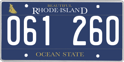 RI license plate 061260