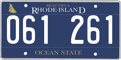 RI license plate 061261