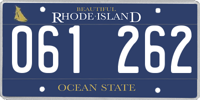 RI license plate 061262