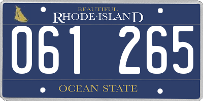 RI license plate 061265