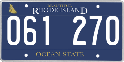 RI license plate 061270