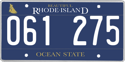 RI license plate 061275