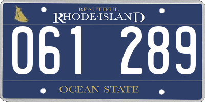RI license plate 061289