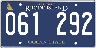 RI license plate 061292