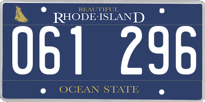 RI license plate 061296