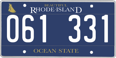 RI license plate 061331