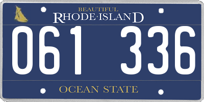 RI license plate 061336