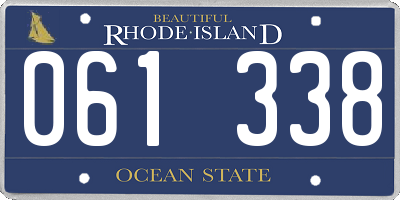 RI license plate 061338