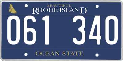 RI license plate 061340