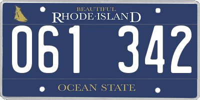 RI license plate 061342