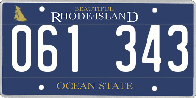 RI license plate 061343